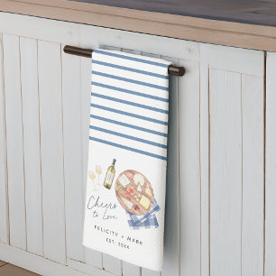 Charcuterie Bord Wijn & Kaas Proost op de Liefde Theedoek