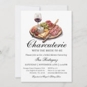Charcuterie Bruidsdouche Uitnodiging Wijn & kaas (Voorkant)