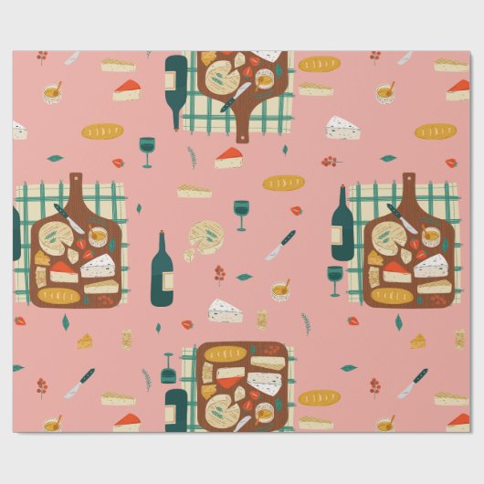 Charcuterie Cheeseboard culinaire gastronomische f Cadeaupapier (Vlak)