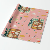 Charcuterie Cheeseboard culinaire gastronomische f Cadeaupapier (Uitgerold)