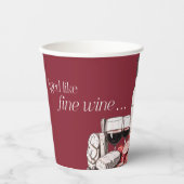 Charcuterie en rode wijn 50ste verjaardag papieren bekers (Voorkant)