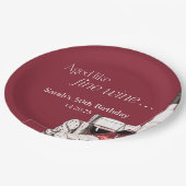 Charcuterie en rode wijn 50ste verjaardag papieren bordje (Gekanteld)