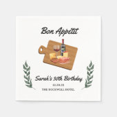 Charcuterie en wijn picknick verjaardagsfeest servet (Voorkant)