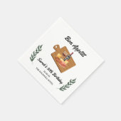 Charcuterie en wijn picknick verjaardagsfeest servet (Hoek)