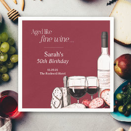 Charcuterie en Wijnfeestje Picknick 50e Verjaardag Servet