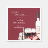 Charcuterie en Wijnfeestje Picknick 50e Verjaardag Servet (Voorkant)