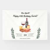 Charcuterie en Wijnpicknick Verjaardag Spandoek (Horizontaal)