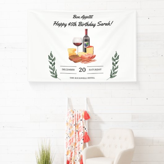 Charcuterie en Wijnpicknick Verjaardag Spandoek (Insitu)