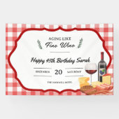 Charcuterie en Wijnpicknick Verjaardag Spandoek (Horizontaal)