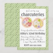 Charcuterie Food Board Verjaardag uitnodiging Groe (Voorkant / Achterkant)