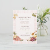 Charcuterie Girl's Night Party Invitation  Kaart (Staand voorkant)