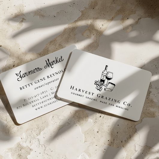 Charcuterie Gourmet Grazing & Wine Catering Visitekaartje