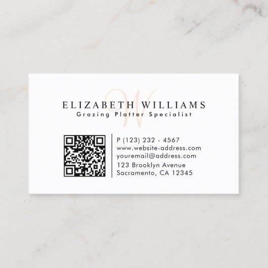 Charcuterie Grazing Board Modern Visitekaartje (Achterkant)