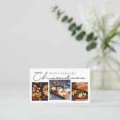 Charcuterie Grazing Board Typografie 3 Foto Visitekaartje (Staand voorkant)