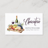 Charcuterie Grazing Board Waterverf Modern Visitekaartje (Voorkant)