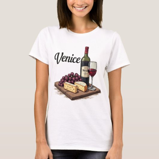Charcuterie & Merlot Euro Venice Style T-shirt (Voorkant)