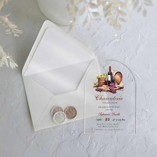 Charcuterie Met de bruid om Vrijgezellenfeest te z Acryl Uitnodigingen