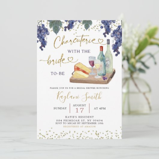 Charcuterie met de bruid om Vrijgezellenfeest te z Kaart (Staand voorkant)