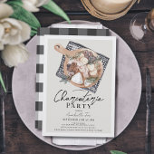 Charcuterie Party Black Gingham Kaart