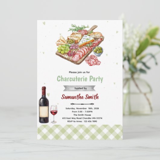 Charcuterie Party Invitation Kaart (Staand voorkant)