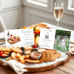 Charcuterie Party met de bruid QR Code Foto Kaart