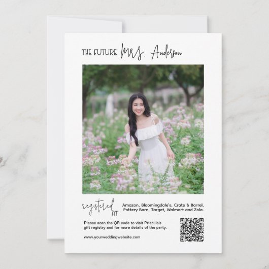 Charcuterie Party met de bruid-to-be QR-code Kaart (Achterkant)