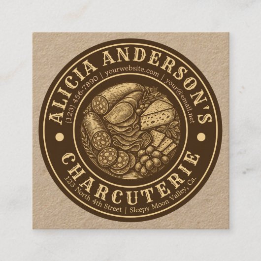  charcuterie vierkante visitekaartje (Voorkant)