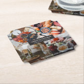 Charcuterie Visitekaartje Photo Collage Kartonnen Onderzetters (Gekanteld)