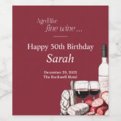 Charcuterie & Wijn 50e verjaardag Wijn Etiket (Enkel label)