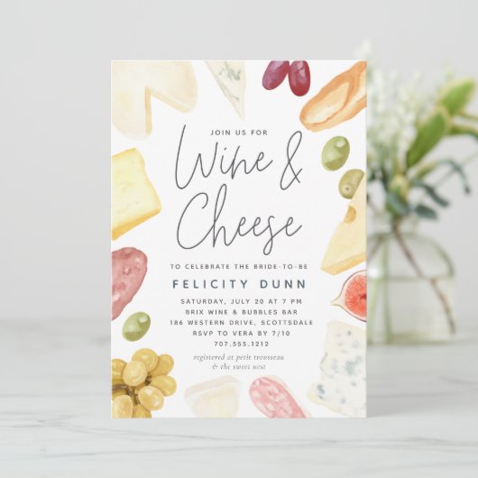 Charcuterie Wijn en Vrijgezellenfeest op kaas Kaart (Staand voorkant)