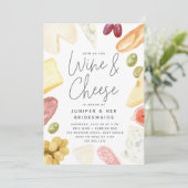 Charcuterie Wine & Cheese Bridesmaids Brunch Kaart (Staand voorkant)