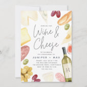 Charcuterie Wine & Cheese Engagement Party Kaart (Voorkant)