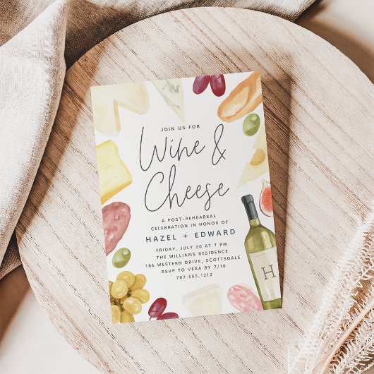 Charcuterie Wine & Cheese Rehearsal Dinner Kaart