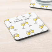 Chardon-Yay! witte wijnglazen Bier Onderzetter (Linkerzijde)