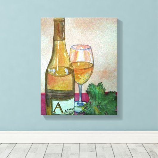 Chardonay alsjeblieft canvas afdruk (Insitu (Houten vloer))