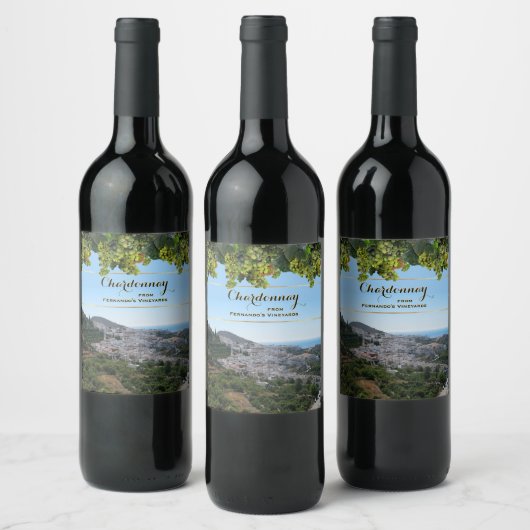 Chardonnay (aanpasbaar) wijn etiket (Flessen)