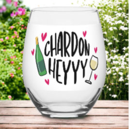 Chardonnay Grappig Chardon Heyy Harten Wijnliefheb Wijnglas Zonder Voet