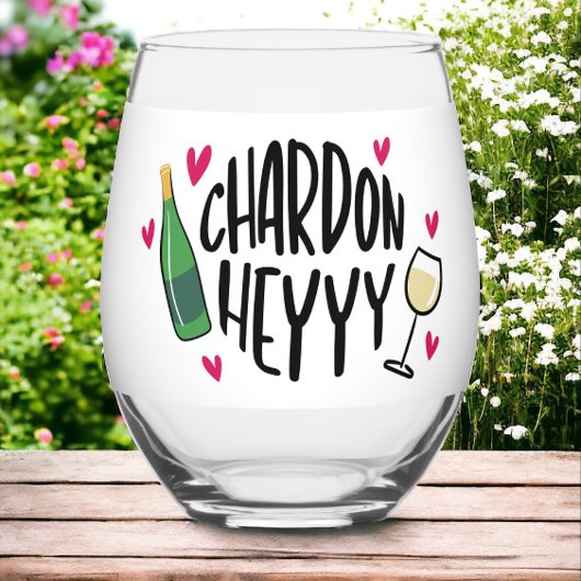 Chardonnay Grappig Chardon Heyy Harten Wijnliefheb Wijnglas Zonder Voet
