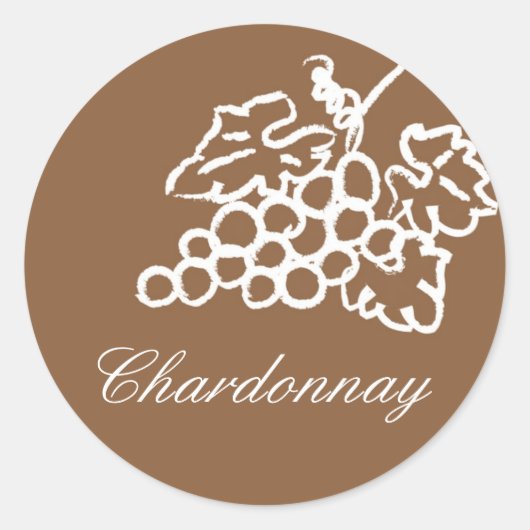 Chardonnay Ronde Sticker (Voorkant)
