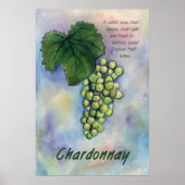 Chardonnay White Wine Grapes Art Print (Voorkant)