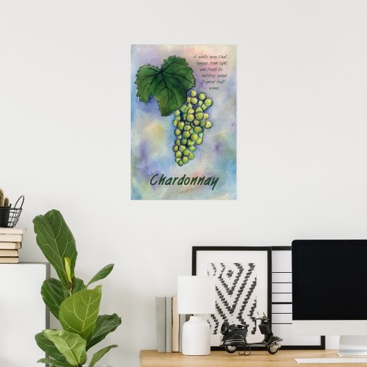 Chardonnay White Wine Grapes Art Print (Thuiskantoor)