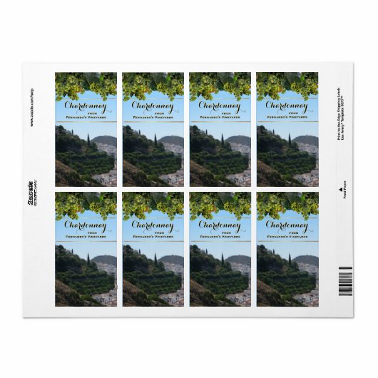 Chardonnay wijnetiket Etiket (Full Sheet)
