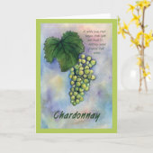 Chardonnay Wine Grape Wenskaart Kaart (Gele Bloem)
