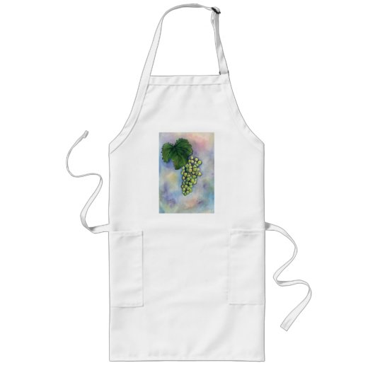 Chardonnay Wine Grapes Apron Lang Schort (Voorkant)