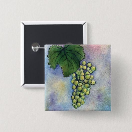Chardonnay Wine Grapes Button (Voorkant /achterkant)