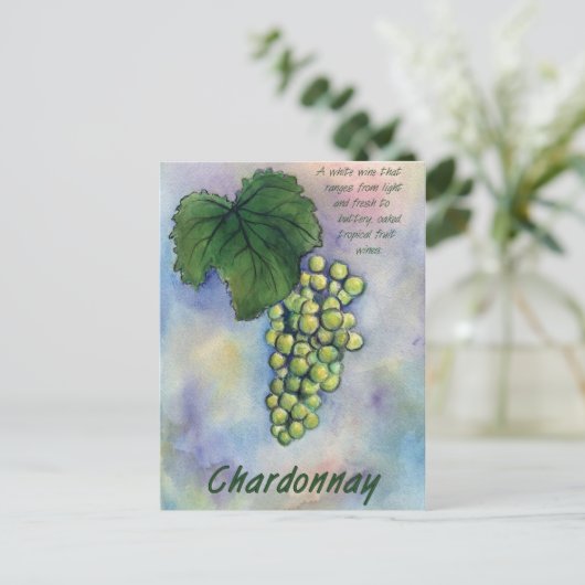 Chardonnay Wine Grapes & Description Briefkaart (Staand voorkant)