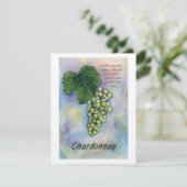 Chardonnay Wine Grapes & Description Invitation Kaart (Staand voorkant)