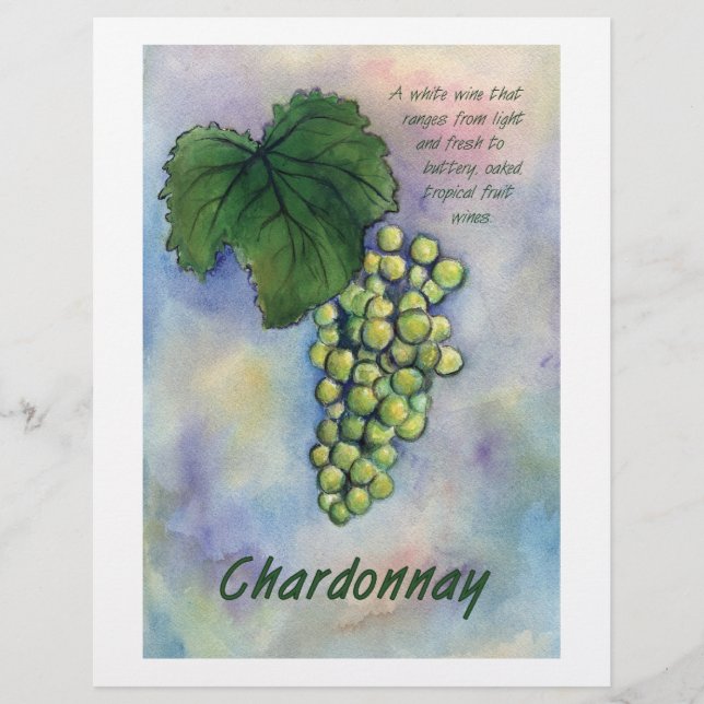 Chardonnay Wine Grapes & Description Letterhead (Voorkant)