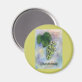 Chardonnay Wine Grapes & Description Magnet (Voorkant / Achterkant)