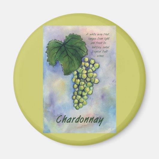 Chardonnay Wine Grapes & Description Magnet (Voorkant)